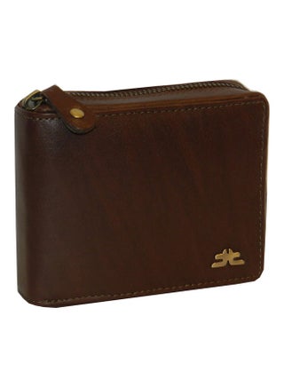 Genuine Leather Designer Wallet With Zipper Dark Brown - v1638083235/N52049411A_2
