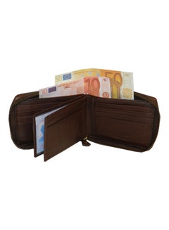 LAVERI LEATHER Genuine Leather Designer Wallet With Zipper Dark Brown  - Image 3