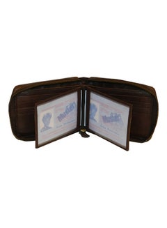 LAVERI LEATHER Genuine Leather Designer Wallet With Zipper Dark Brown  - Image 4