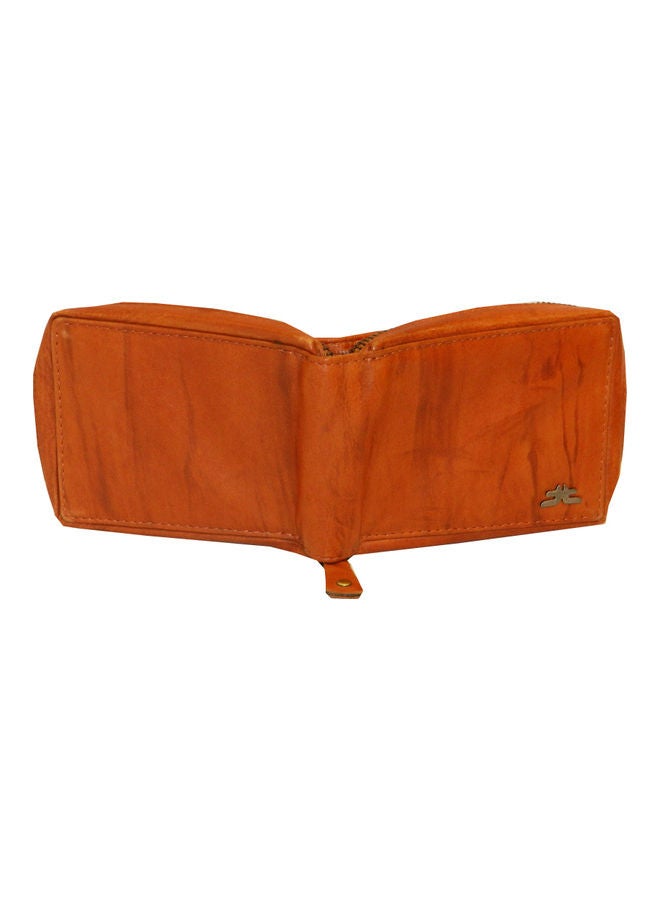 LAVERI LEATHER Genuine Leather Designer Wallet With Zipper Rust  - Image 2