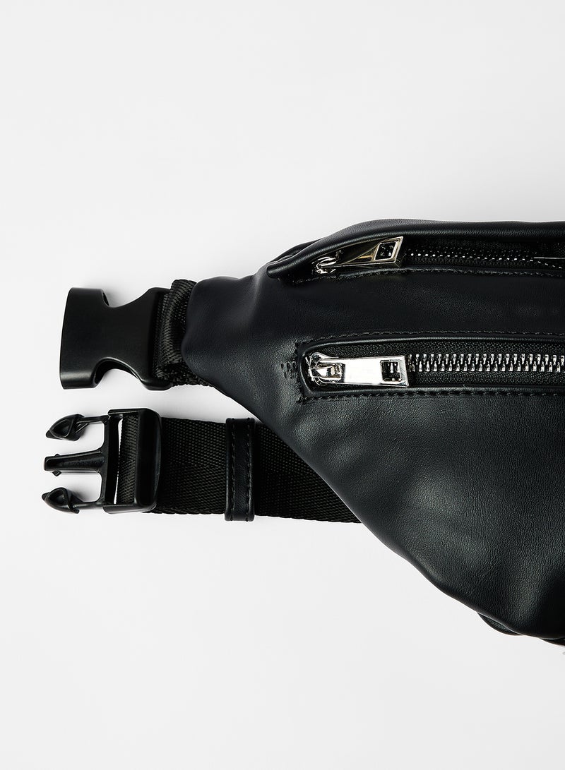 LABEL RAIL Faux Leather Waistpack Black - Image 3