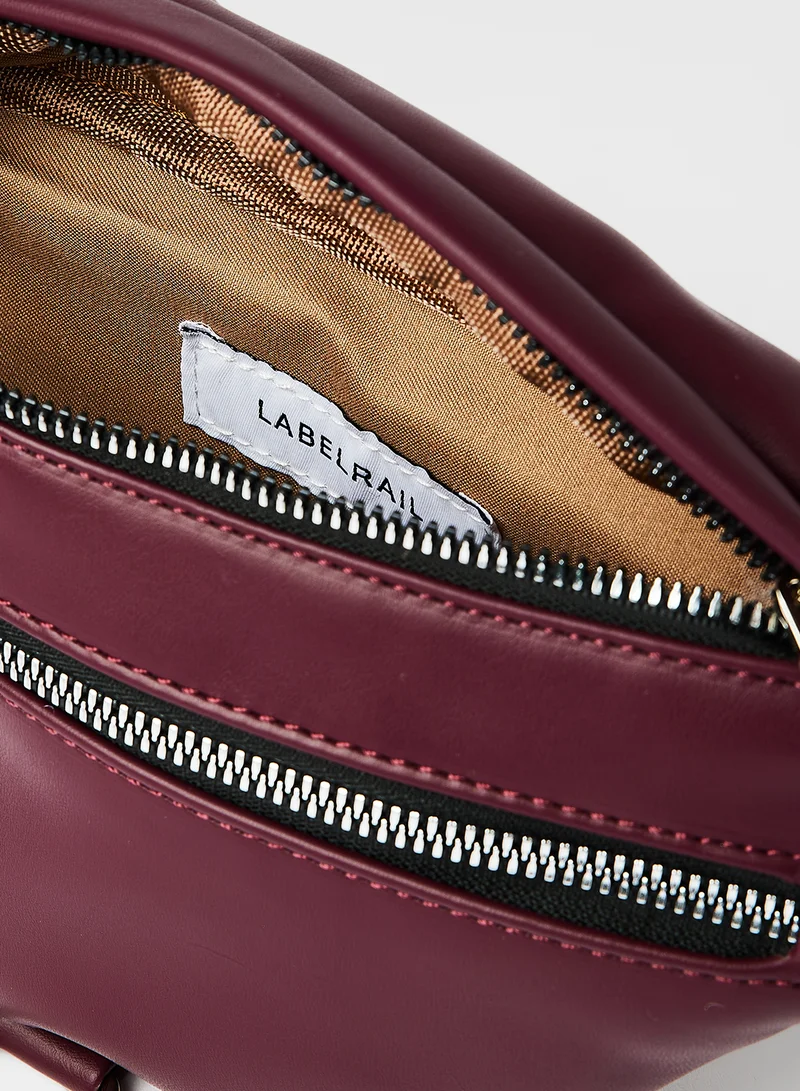 LABEL RAIL Faux Leather Waistpack Burgundy