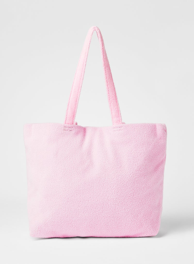 LABEL RAIL Fuzz Shopper Bag Pink - Image 1