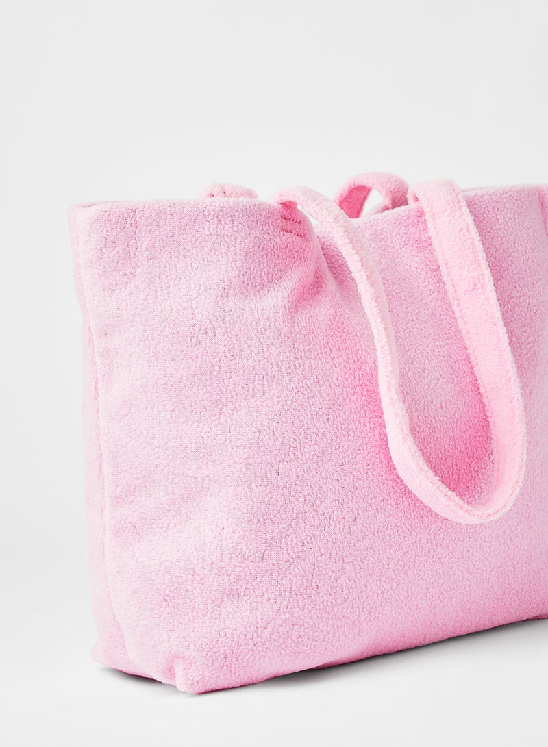 LABEL RAIL Fuzz Shopper Bag Pink - Image 2
