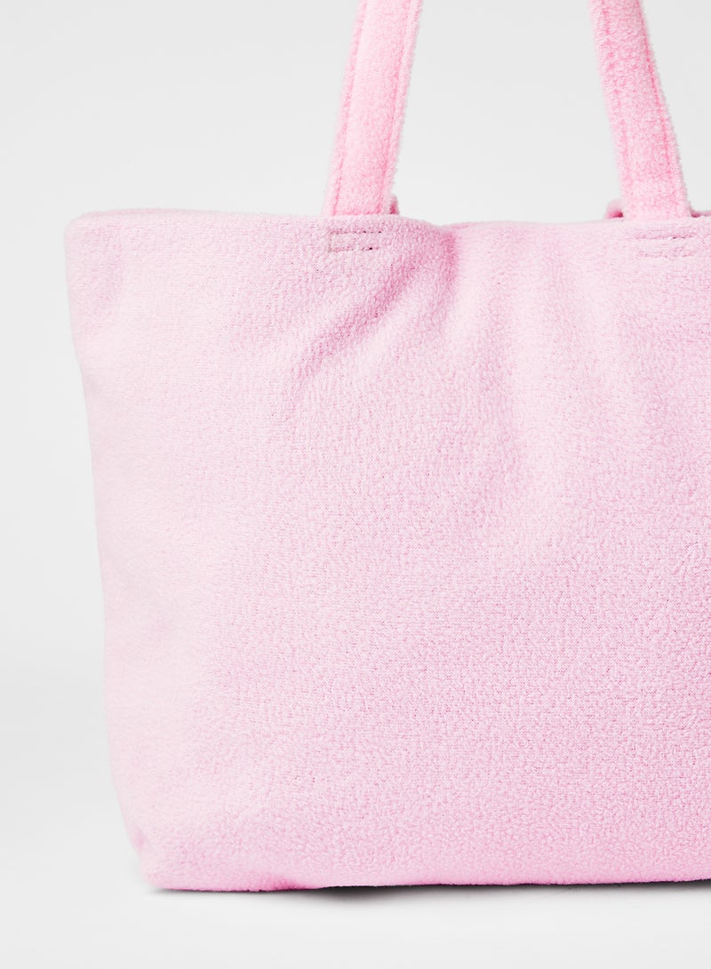 LABEL RAIL Fuzz Shopper Bag Pink - Image 3