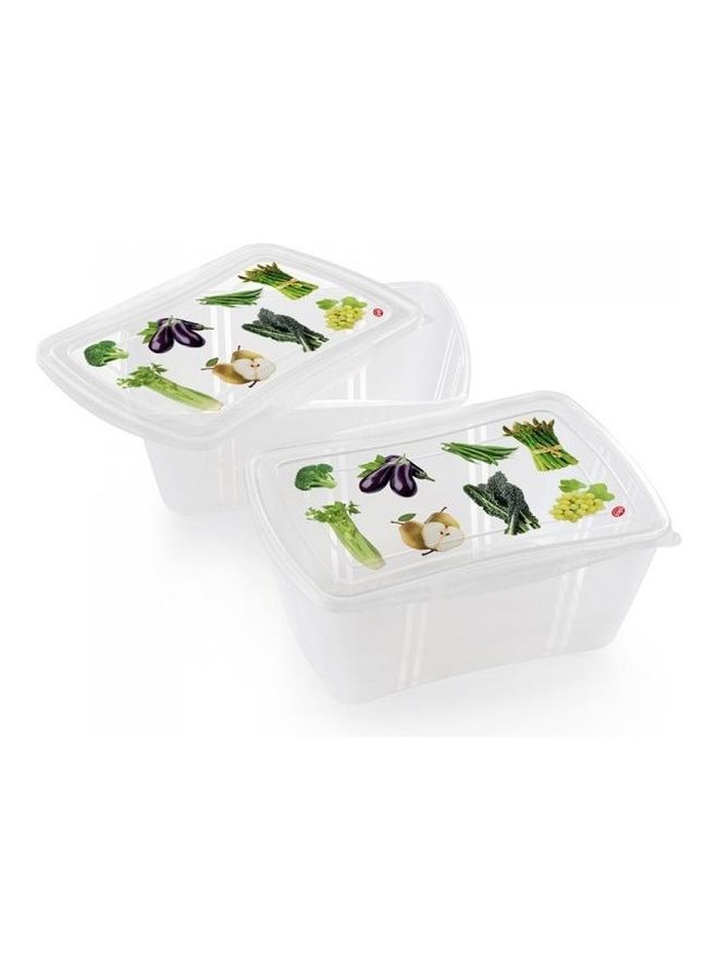 Snips Set Of 2 Fresh Containers Clear 23cm - Image 1