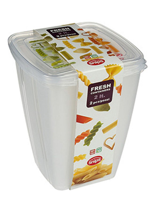 Snips Set Of 2 Fresh Square Containers Clear 18cm - Image 1