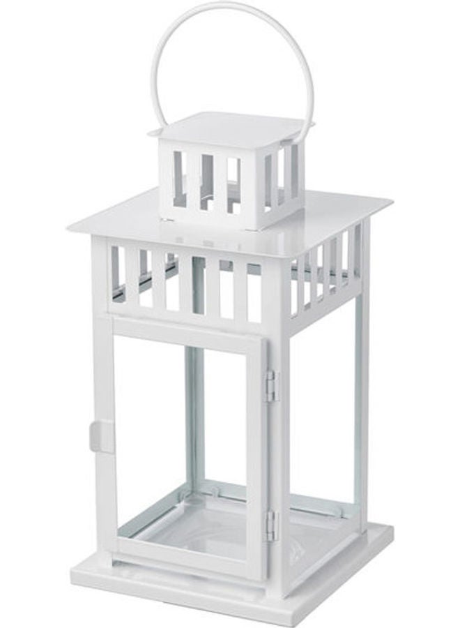 فانوس للشموع الداخلية والخارجية أبيض 11بوصة