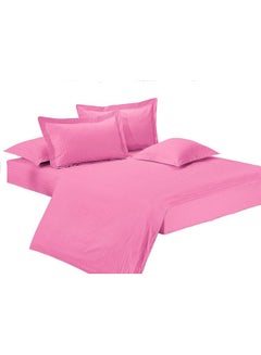 GOLDEN MILLION 6-Piece Double Size Duvet Cover Set Cotton Blend Pink  - Image 1
