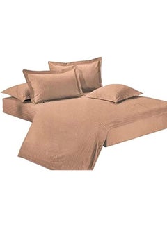 GOLDEN MILLION 6-Piece Double Size Duvet Cover Set Cotton Blend Brown  - Image 1