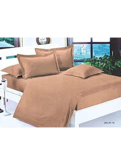 GOLDEN MILLION 6-Piece Double Size Duvet Cover Set Cotton Blend Brown  - Image 2