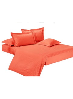 GOLDEN MILLION 6-Piece Double Size Duvet Cover Set Cotton Blend Orange  - Image 1
