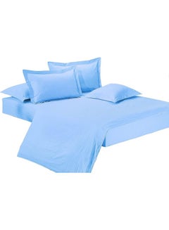 GOLDEN MILLION 6-Piece Double Size Duvet Cover Set Cotton Blend Blue  - Image 1