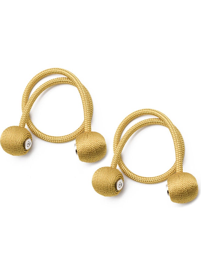 2-Piece Classic Fashion Design Magnetic Curtain Gold 45cm - Image 1