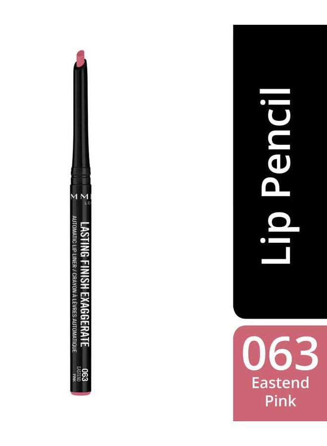 RIMMEL LONDON Lasting Finish Exaggerate Automatic Lip Liner – 063 –Eastend Pink  - Image 3