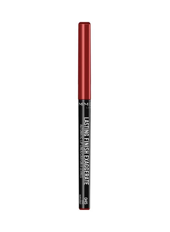 RIMMEL LONDON Lasting Finish Exaggerate Automatic Lip Liner 0.35 Gram 45 Epic Burgundy  - Image 1