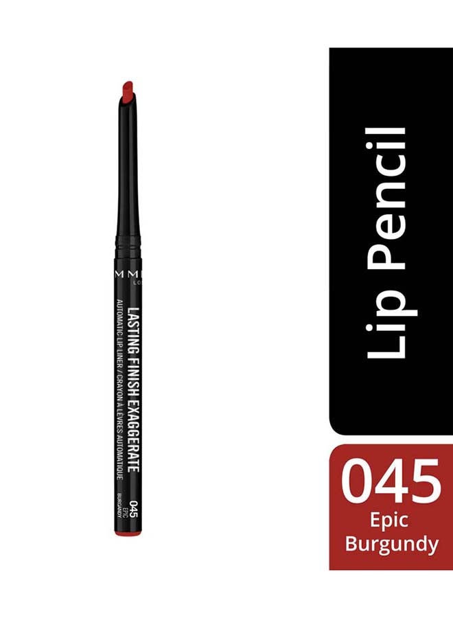 RIMMEL LONDON Lasting Finish Exaggerate Automatic Lip Liner 0.35 Gram 45 Epic Burgundy  - Image 3