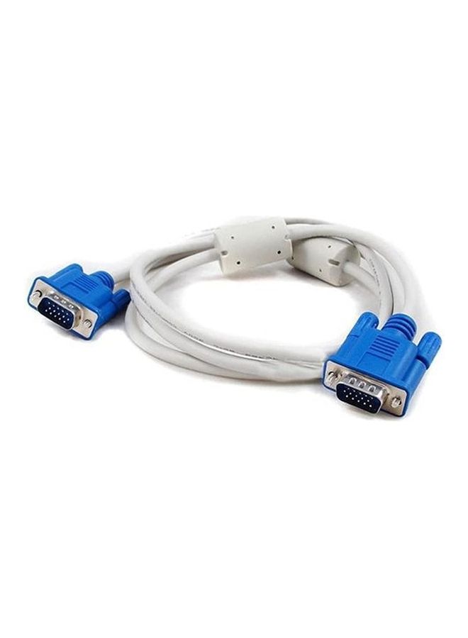 High Quality VGA Cable WHITE/BLUE  - Image 1