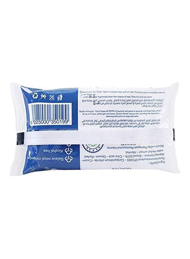 QUALITA - 20 Pieces Antiseptic Alcohol Free Wipes With Ice Mint White - Image 1