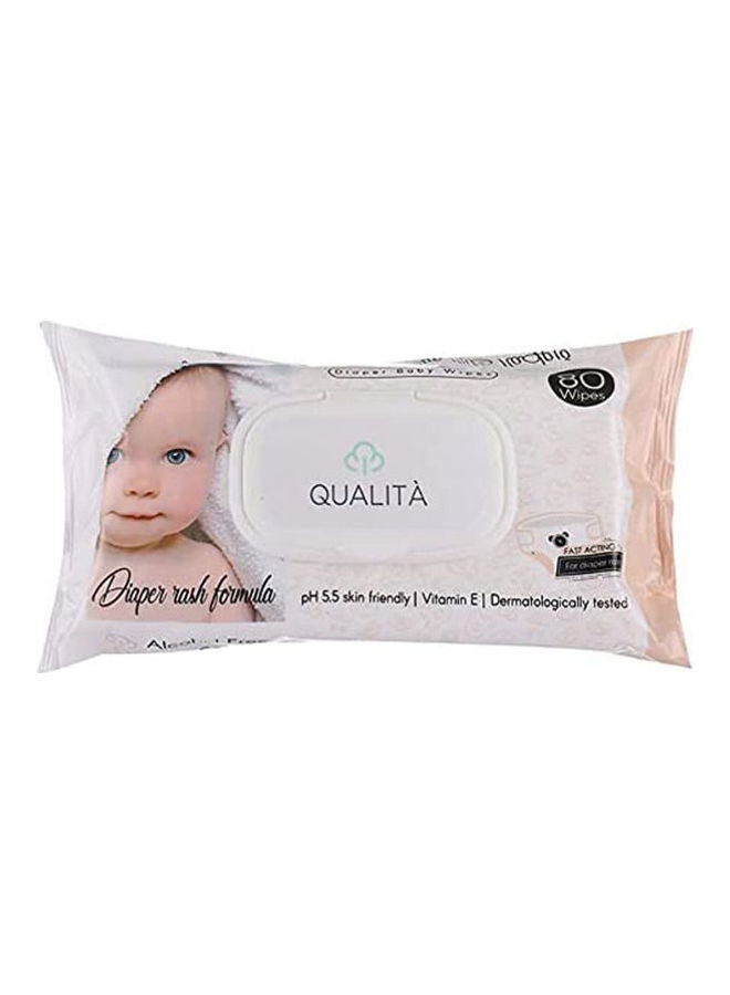 QUALITA 80 Pieces Baby Wipes Diaper Rash Formula