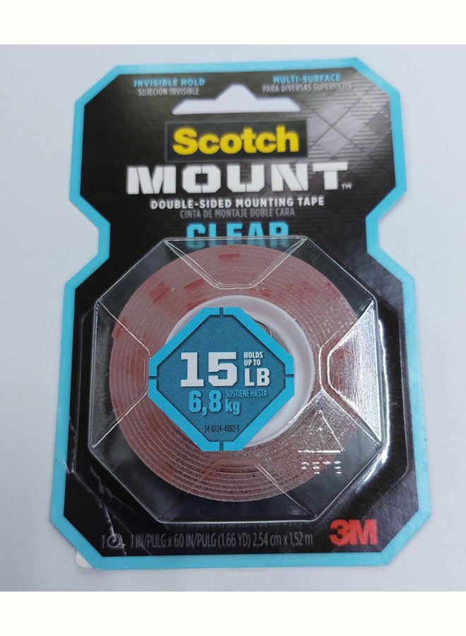 3M - Scotch Mounting Tape Clear 2.54cmx1.52meter - Image 1