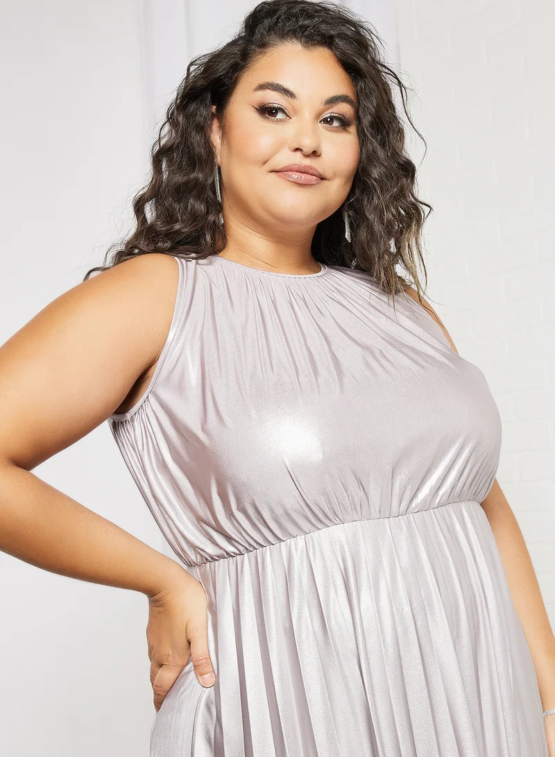 Violeta By Mango Plus Size Pleated Dress