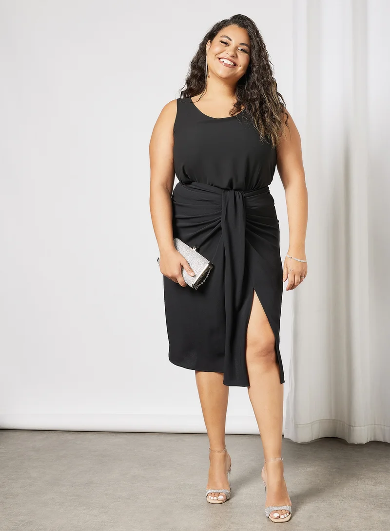 Violeta By Mango Plus Size Sleeveless Top Black