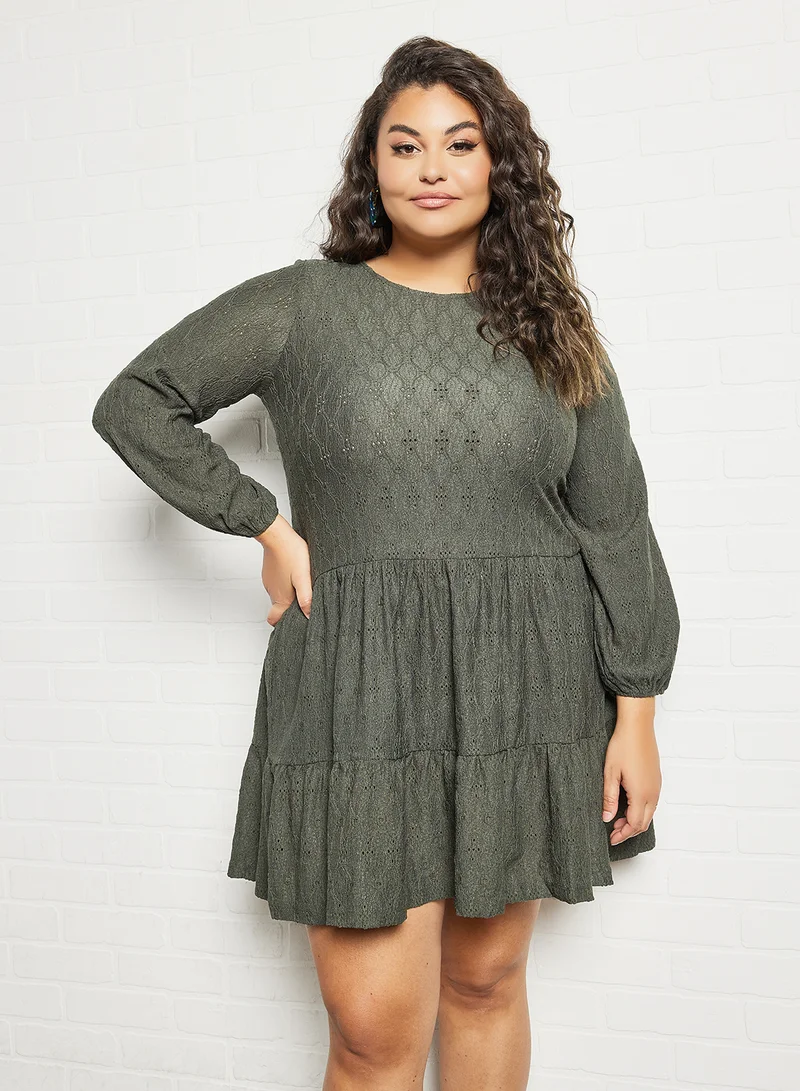 Violeta By Mango Plus Size Solid Mini Dress