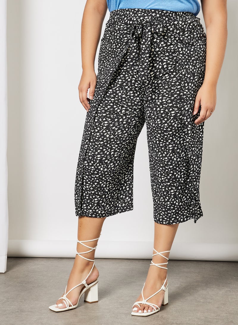 Violeta By Mango - Plus Size Printed Pants Black - Image 1