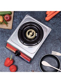 Olsenmark Table Top Single Burner Gas Stove with Stainless Steel Top Panel, Automatic Ignition, LPG, Blue Flame & Powerful Burner OMK2231Z Silver/Black  - Image 3