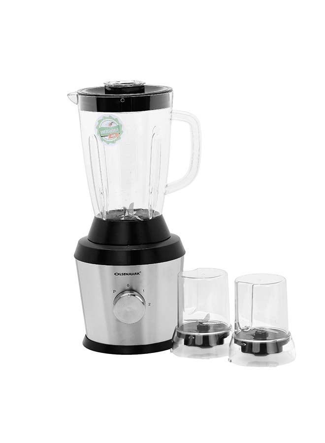 أولسنمارك خلاط متعدد الوظائف 1 في 3 1.5 L 500 W OMSB2382 فضي/أسود/شفاف  - Image 2