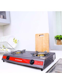 Olsenmark Gas Cooker | 2 Cast Iron Burner with Detachable Pan Support| Low Gas Consumption and Efficient Burners| Improved Gas Flow for Efficient Heating| Auto Ignition System, LPG Gas Stove| Black| 2 Years Warranty OMK2331 Silver  - Image 2