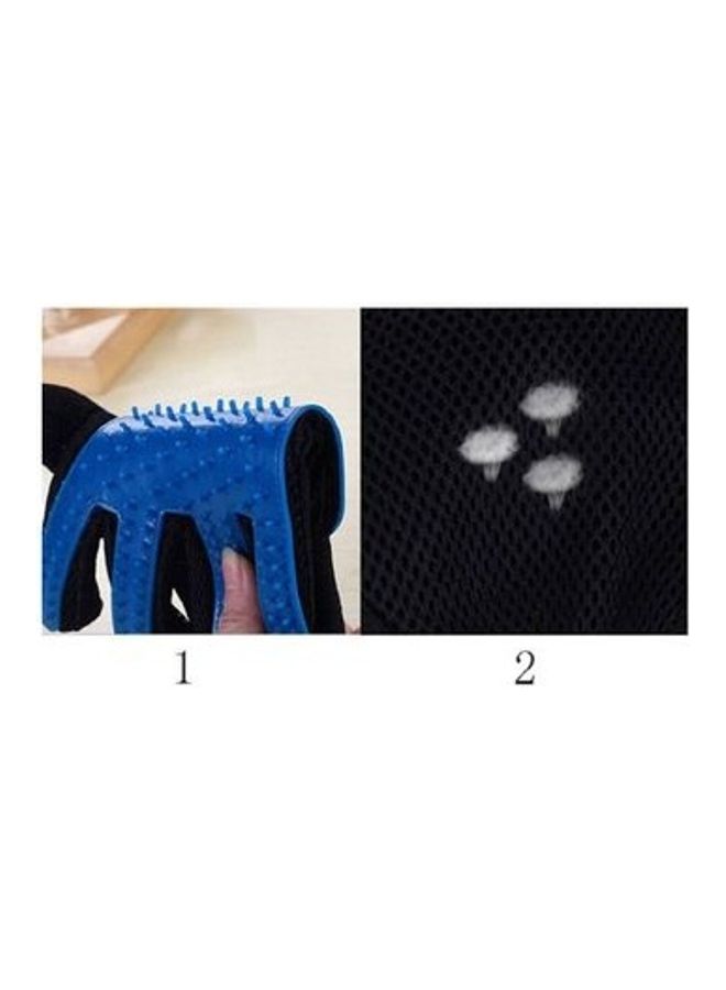 Silicone Pet Brush Glove Blue/Black 9.05inch - Image 2