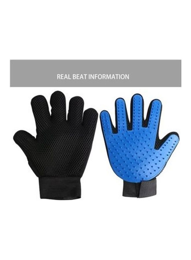 Silicone Pet Brush Glove Blue/Black 9.05inch - Image 4