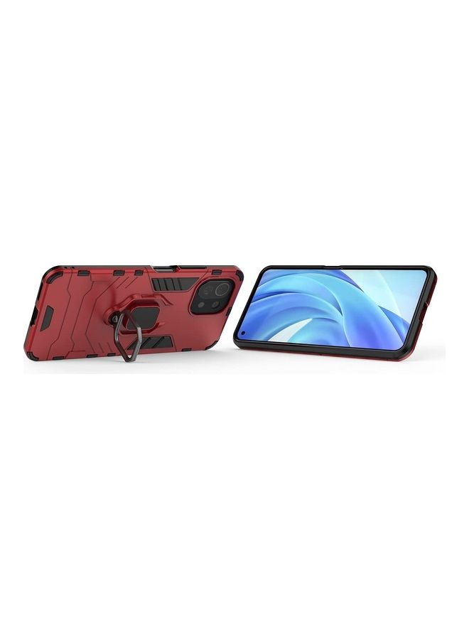 Iron Man Design Case With Ring Holder For Xiaomi 11 Lite Red  - Image 2