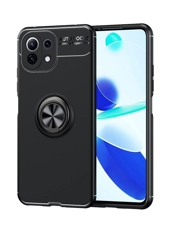 Protective Case Cover with Rotating Metal Magnetic Ring Kickstand For Xiaomi 11 Lite Black 