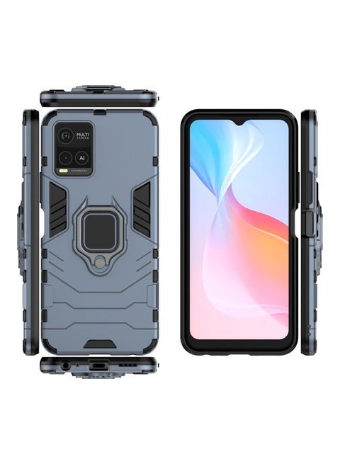 Protective Case Cover With Finger Ring For vivo Y21/vivo Y33s Blue