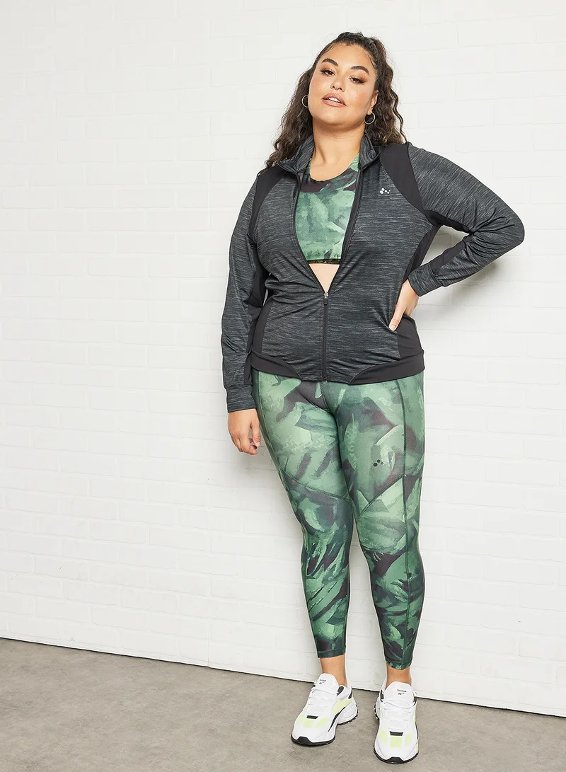 Only Play Plus Size Zip Through Hoodie Grey