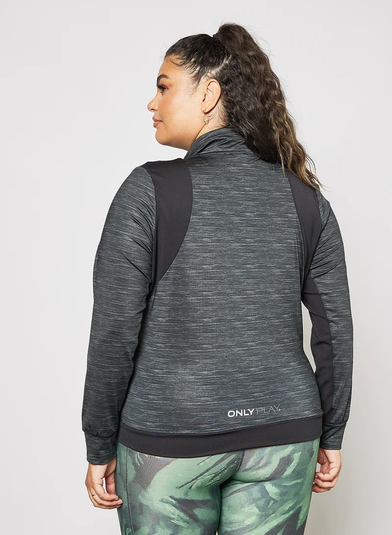 Only Play Plus Size Zip Through Hoodie Grey