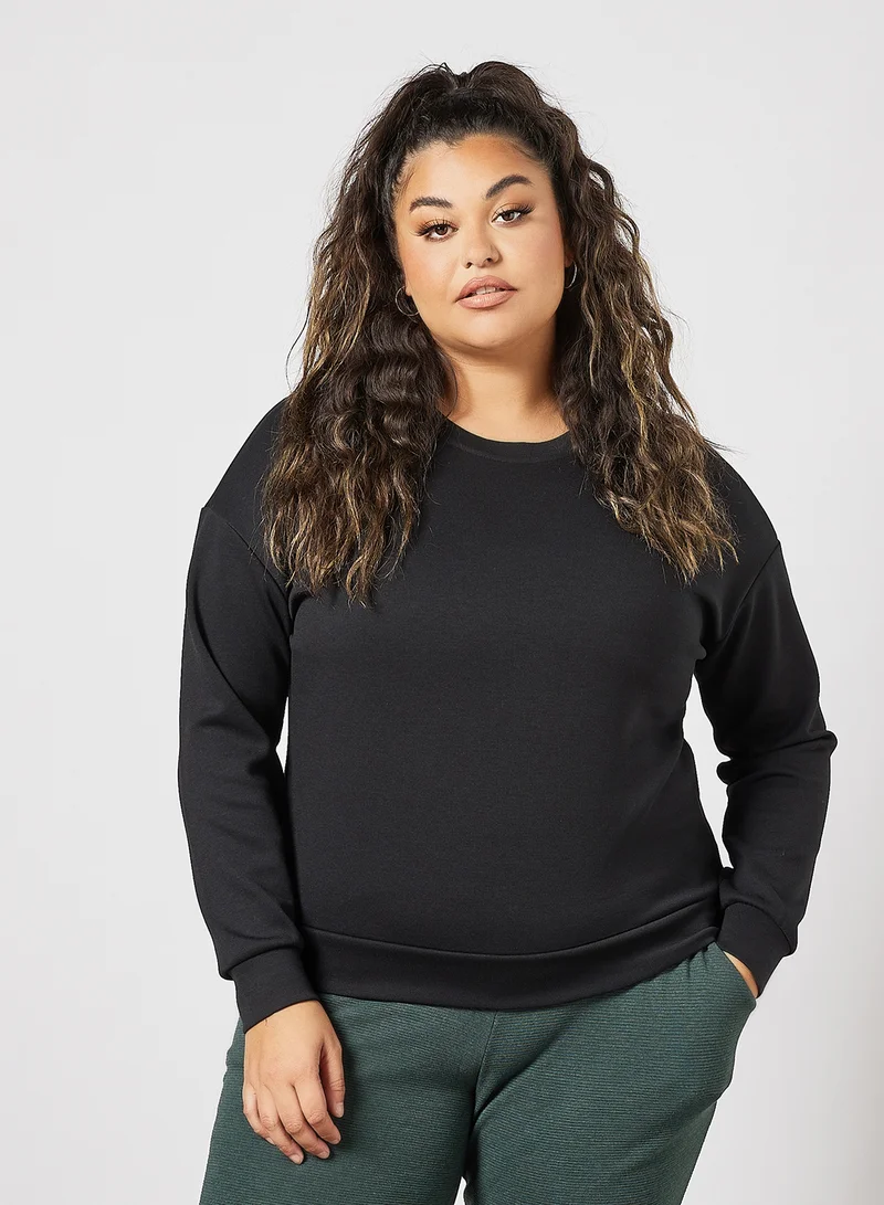 Only Play Plus Size Training Sweatshirt Black