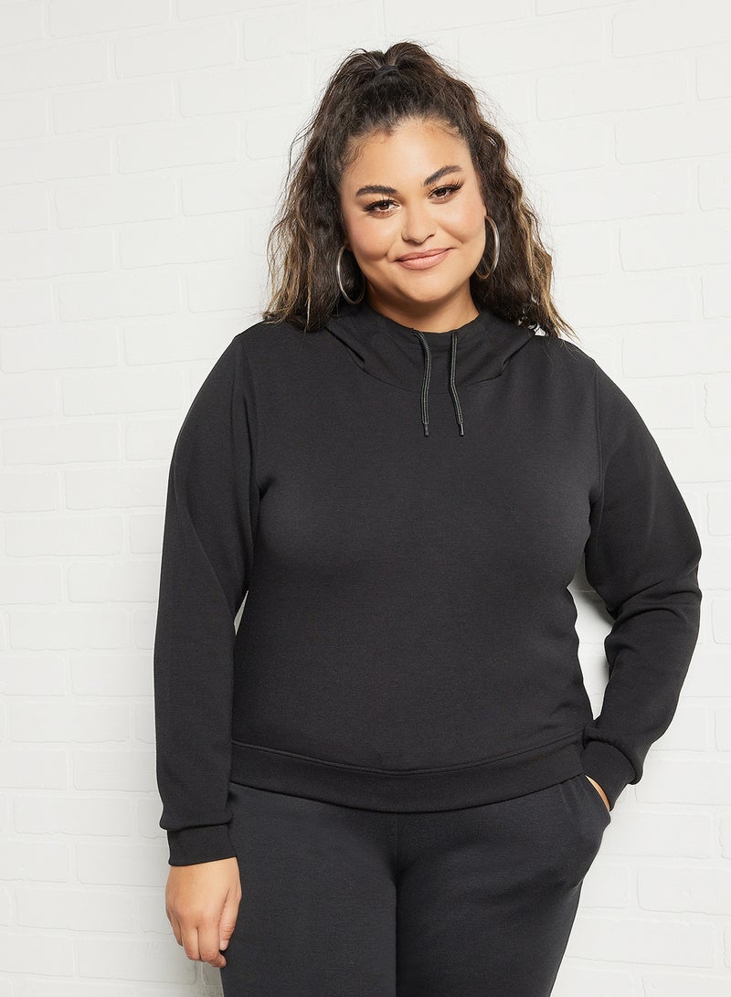 Only Play - Plus Size Basic Hoodie Black - Image 1