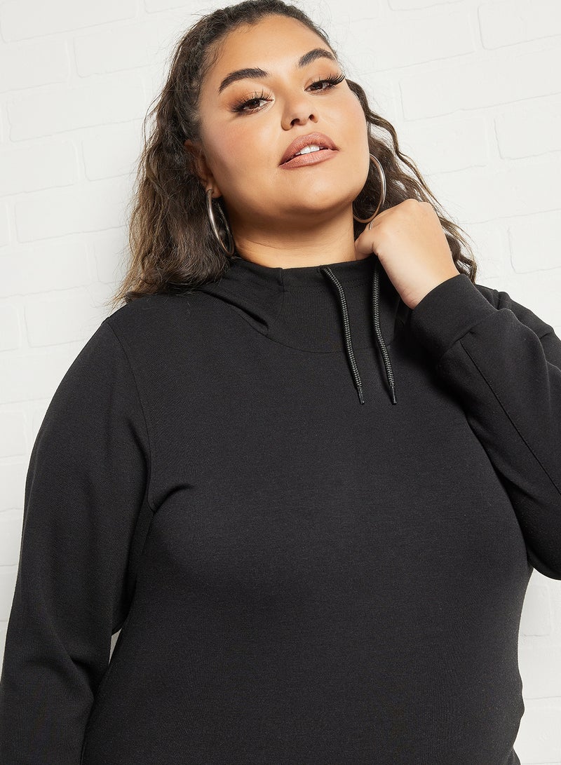 Only Play - Plus Size Basic Hoodie Black - Image 1
