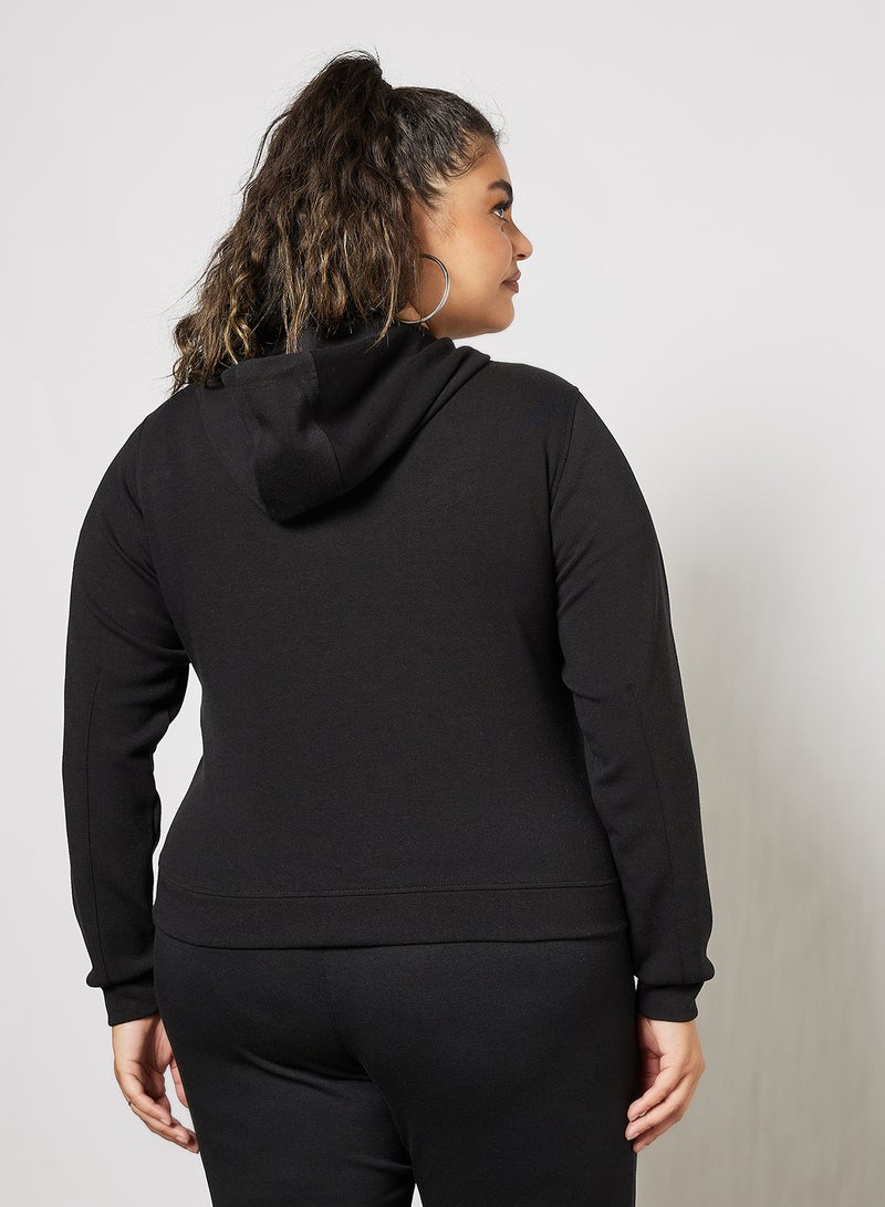 Only Play - Plus Size Basic Hoodie Black - Image 1