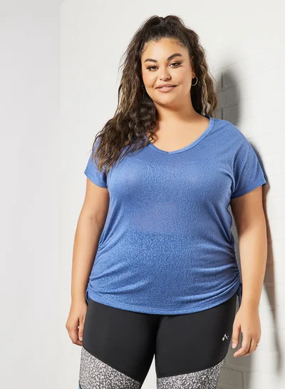 Only Play Plus Size V-Neck T-Shirt Blue