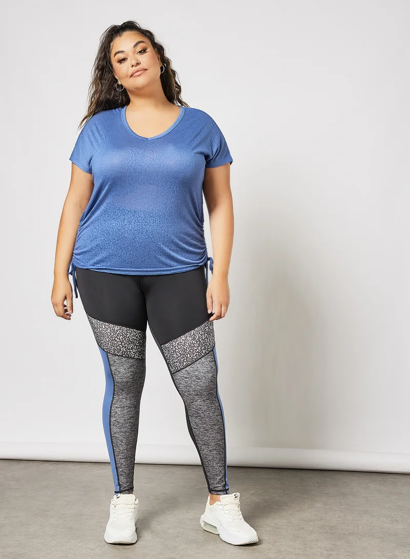 Only Play Plus Size V-Neck T-Shirt Blue