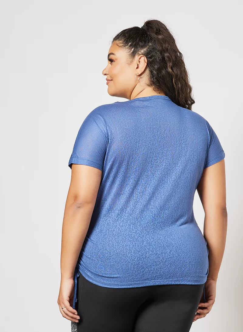 Only Play Plus Size V-Neck T-Shirt Blue