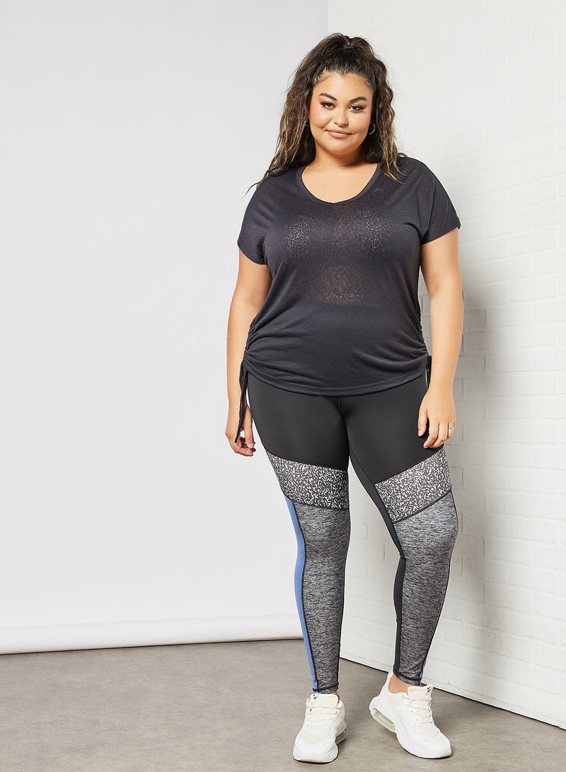 Only Play - Plus Size V-Neck T-Shirt Navy - Image 1