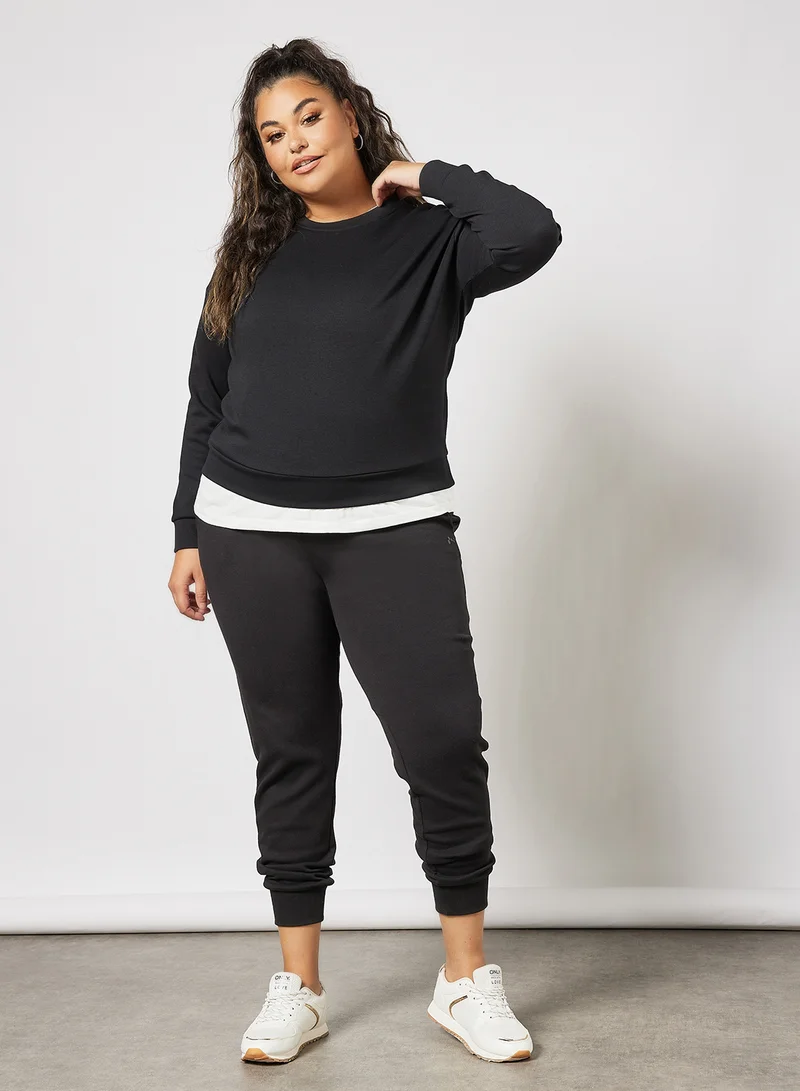 Only Play Plus Size Drawstring Sweatpants Black