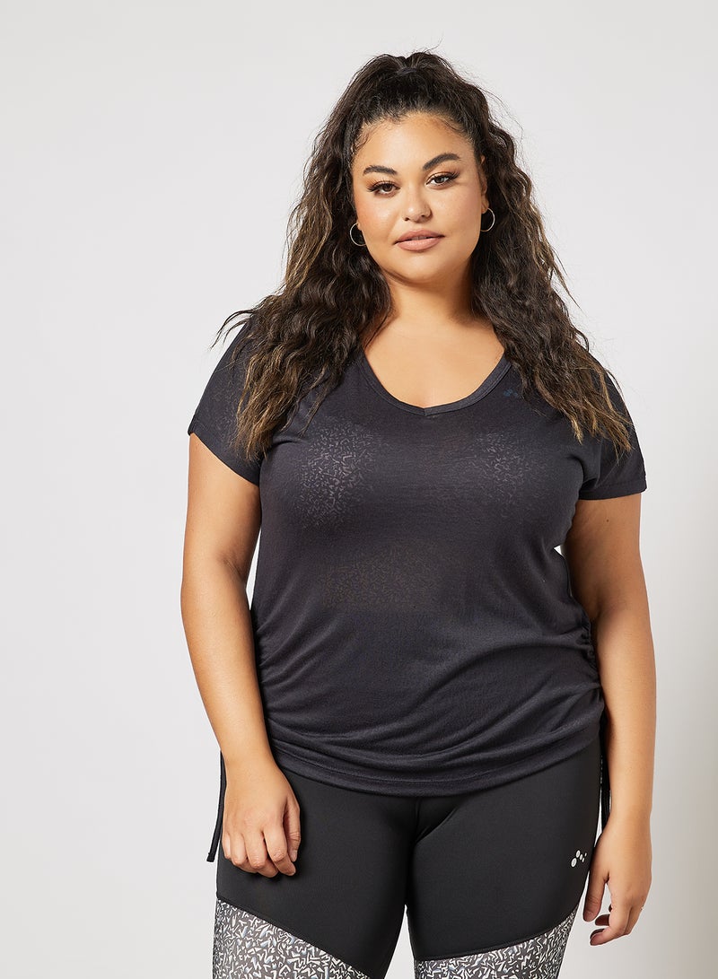 Only Play - Plus Size V-Neck T-Shirt Navy - Image 1