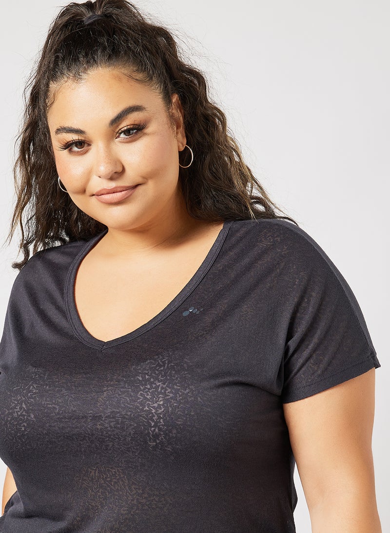 Only Play - Plus Size V-Neck T-Shirt Navy - Image 1